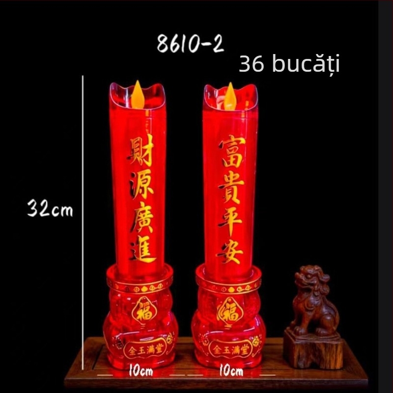 Lumânare LED electronică cu mișcare, 27×32 cm, alimentată cu baterii sau conectată la priză, iluminare de durată pentru ceremonii religioase
