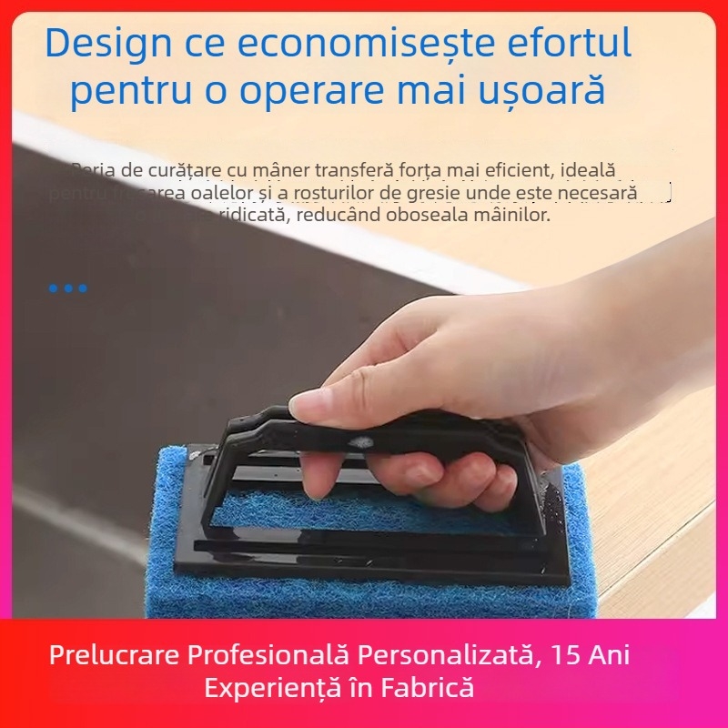 Perie de curățare cu mâner pentru bucătărie, perie puternică pentru oale, chiuvetă și rosturi între plăci
