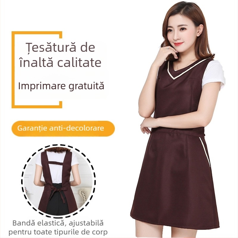 Șorț de lucru în stil coreean pentru bucătărie, impermeabil și rezistent la pete, personalizabil