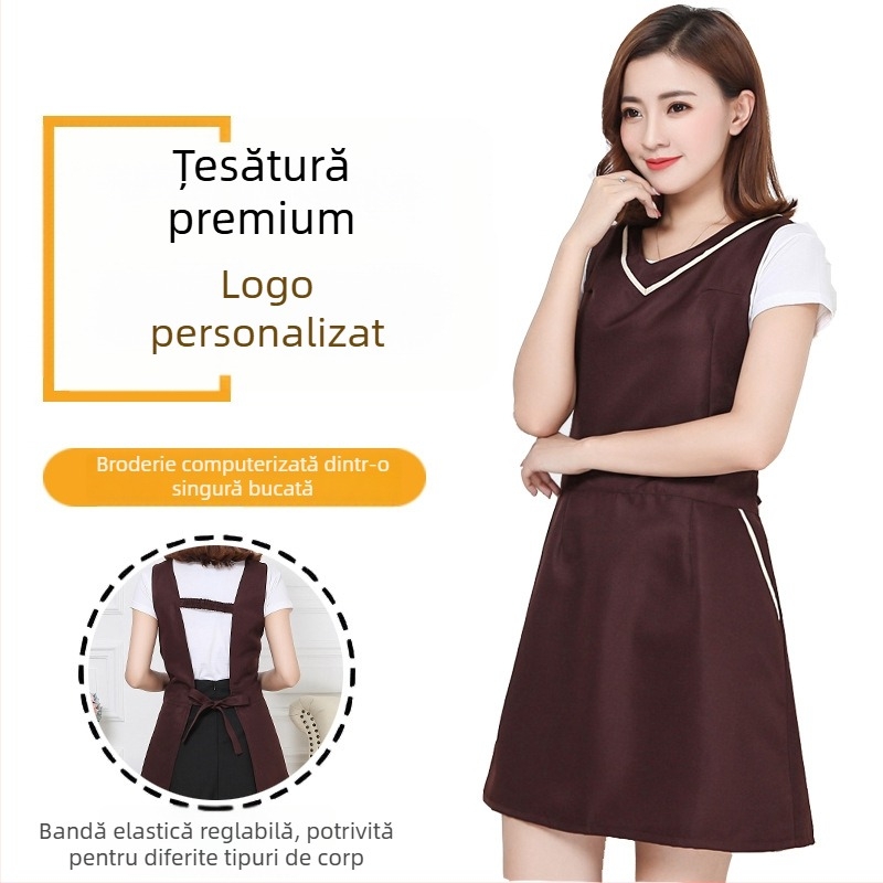 Șorț de lucru în stil coreean pentru bucătărie, impermeabil și rezistent la pete, personalizabil