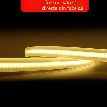 Bandă LED COB 12W, impermeabilă, 110–220V, tensiune înaltă, iluminare pentru exterior și montaj în tavan
