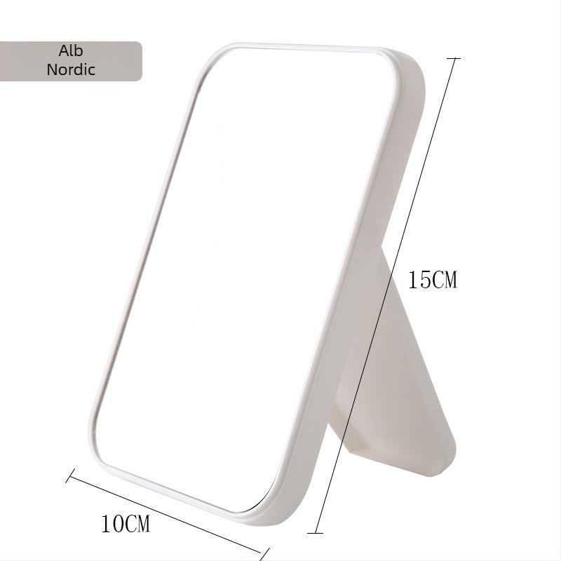 Oglindă de machiaj portabilă pentru uz casnic, oglindă mare de birou pentru femei, pliabilă cu cataramă în formă de stea, 10×15 cm
