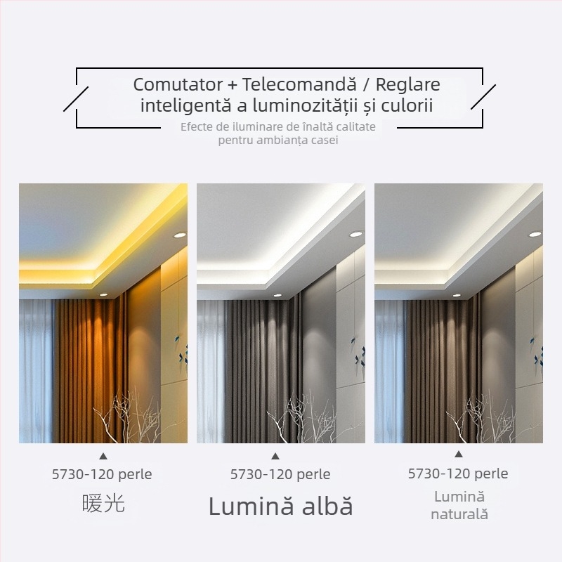 Bandă LED violetă, tri-color, schimbare de culoare, impermeabilă, 220V, bandă decorativă de iluminat pentru interior și exterior