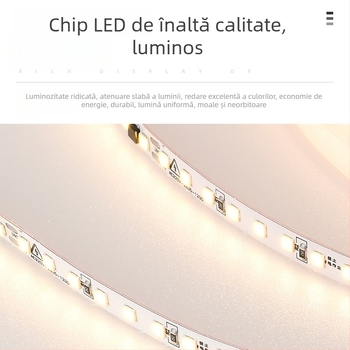 Bandă LED 220V, SMD 2835/3535, fără driver, 10 cm, iluminat interior, poate fi tăiată