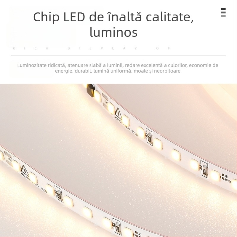 Bandă LED 220V, SMD 2835/3535, fără driver, 10 cm, iluminat interior, poate fi tăiată