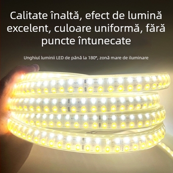 Bandă LED tri-coloare, reglabilă, schimbare de culoare, 220V, impermeabilă, bandă flexibilă pentru tavanul sufrageriei