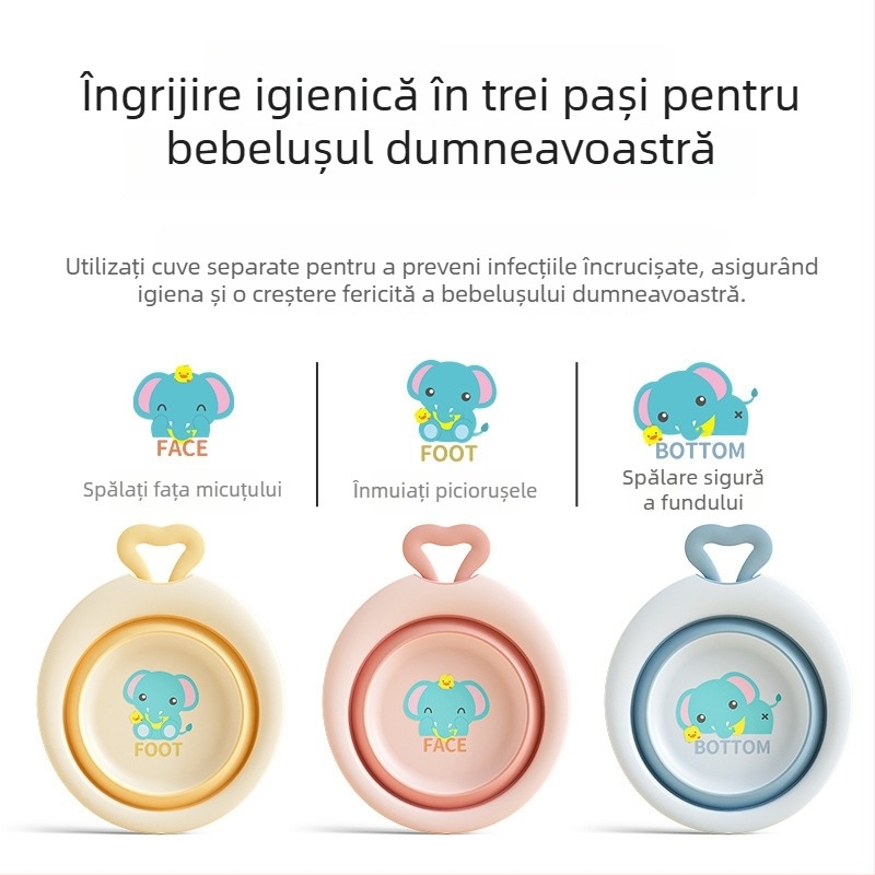 Bazin pliabil pentru bebeluși, din plastic