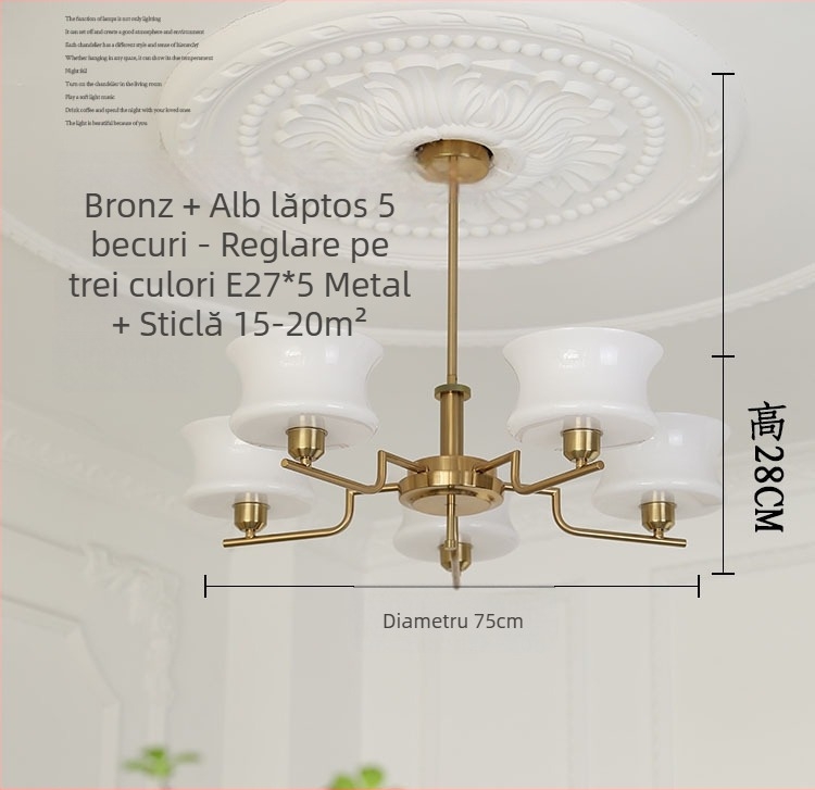 Candelabru din fier forjat, stil francez, cu abajur din sticlă, pentru sufragerie sau dormitor