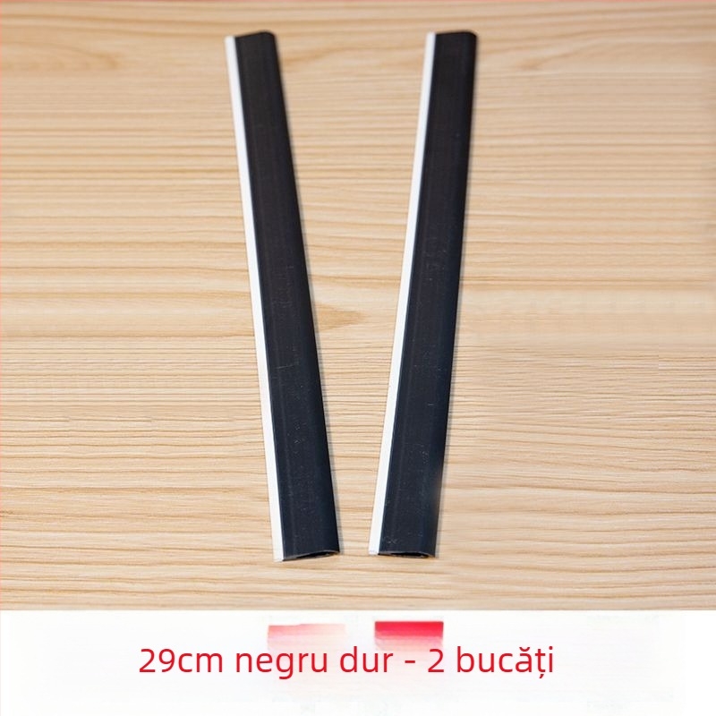 Kit de accesorii pentru marginea coșului de gunoi, cu raclă din plastic și bandă moale