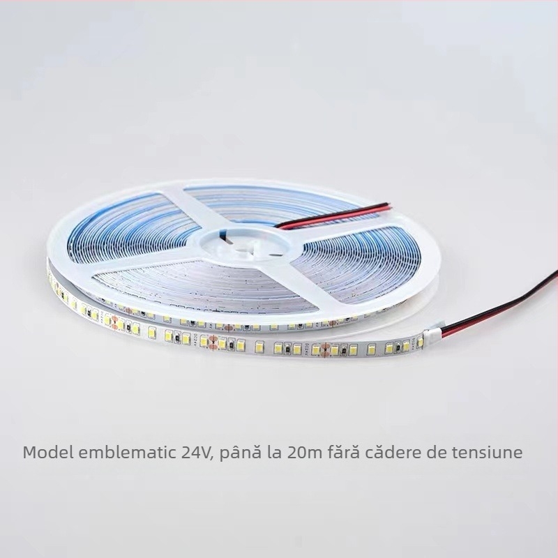 Bandă LED de joasă tensiune, 12V/24V, SMD 120 LED-uri, bandă flexibilă liniară de 8 mm, pentru uz casnic, telecomandă
