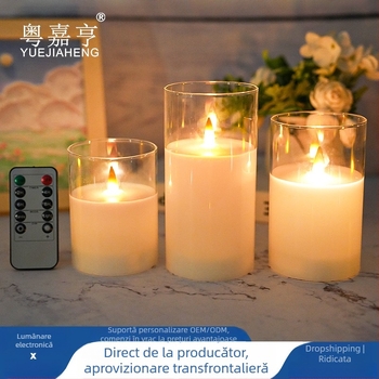 Lumânare electronică LED cu efect flacără, fără fum, decor pentru Crăciun, zile de naștere și nuntă