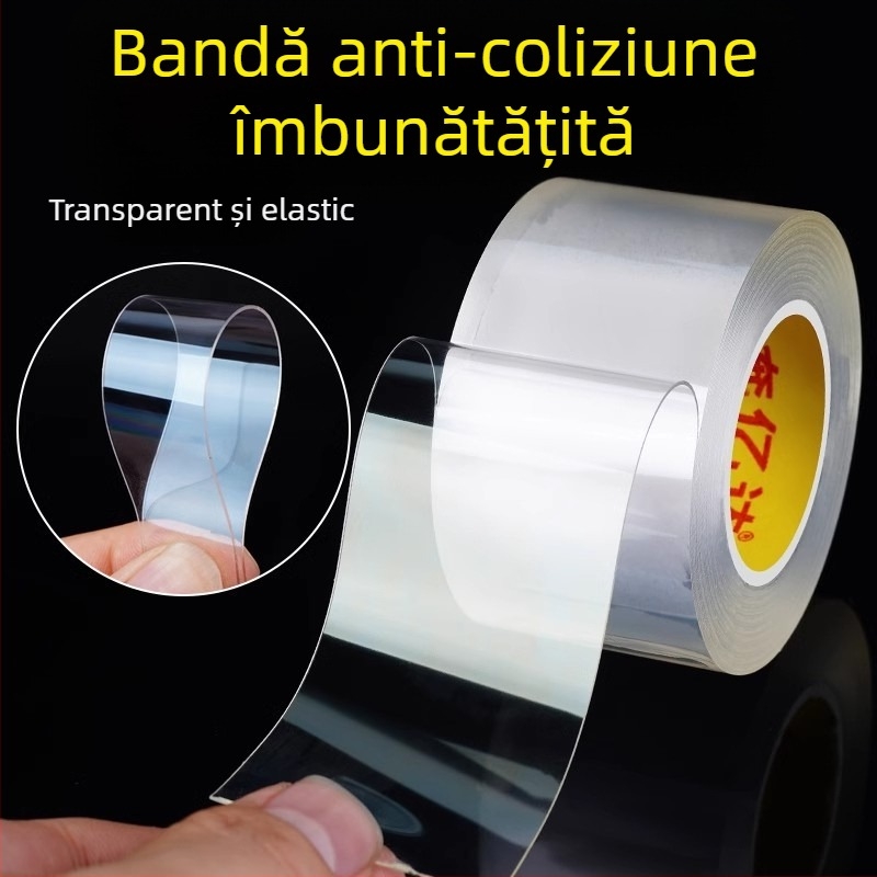 Bandă protectoare transparentă pentru cadrul rachetei de badminton – protecție de margine invizibilă, anti-zgâriere, anti-desprindere a vopselei, fără urme