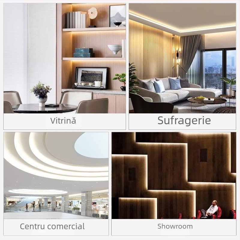 Bandă LED SMD de 220V, fără cablu, 120 LED, autoadezivă, tăiată, pentru iluminare puternică în interior și exterior