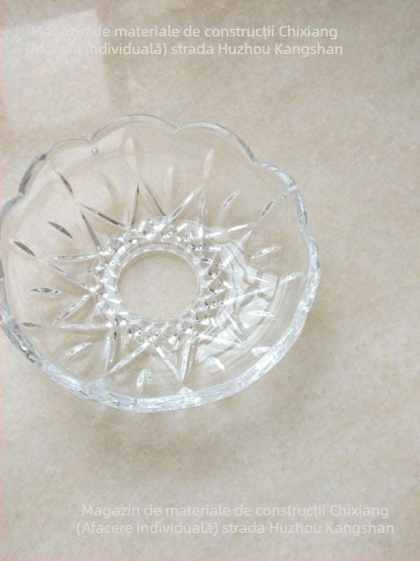 D110 × H34 mm Candelabru de cristal în stil european, cu braț de susținere curbat și bol din sticlă în formă de floare – accesorii pentru lampă cu lumânare