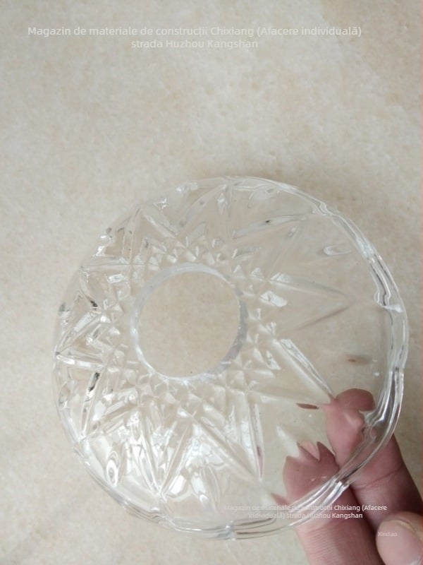 D110 × H34 mm Candelabru de cristal în stil european, cu braț de susținere curbat și bol din sticlă în formă de floare – accesorii pentru lampă cu lumânare
