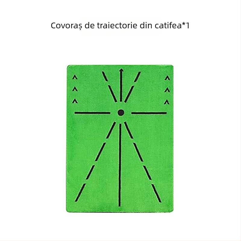 Saltea de golf cu suprafață catifelată și monitorizare a traiectoriei loviturii