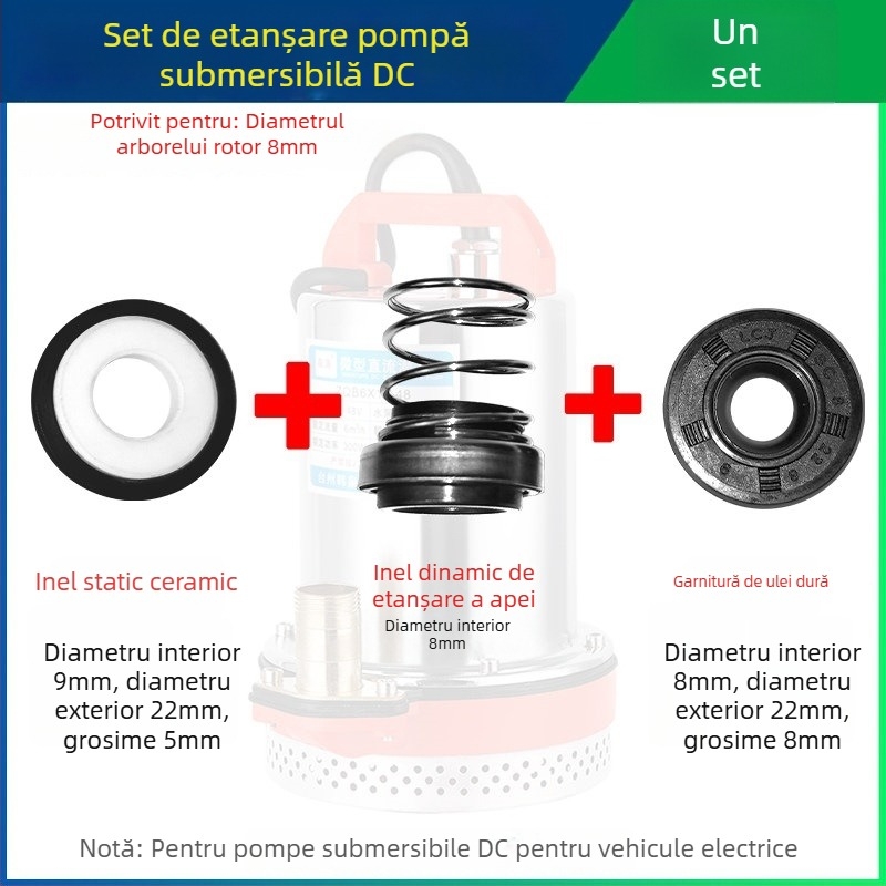 Set de etanșări pentru pompă submersibilă DC cu garnituri ceramice pentru motoare de vehicule electrice, 12V/48V/60V