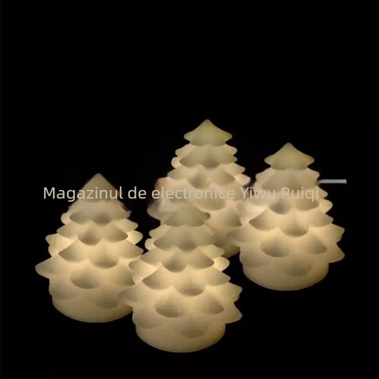 Set nordic de lumânări LED pentru brad, patru lumânări mici