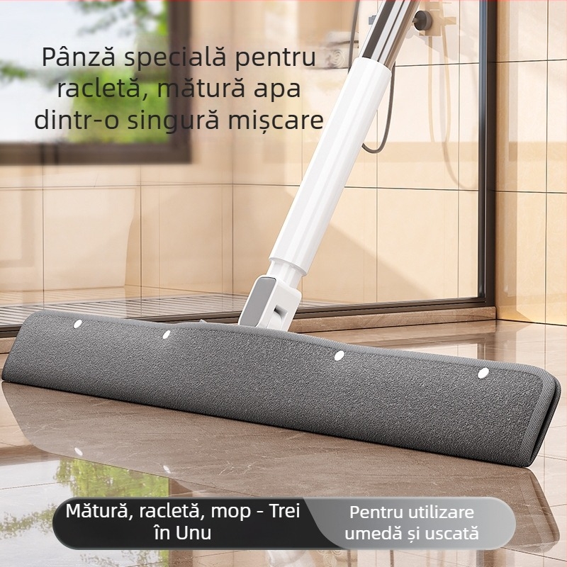 Mop magic din silicon cu capete dual‑ștergătoare – podea, răzuitor și ștergere, instrument de curățare all-in-one