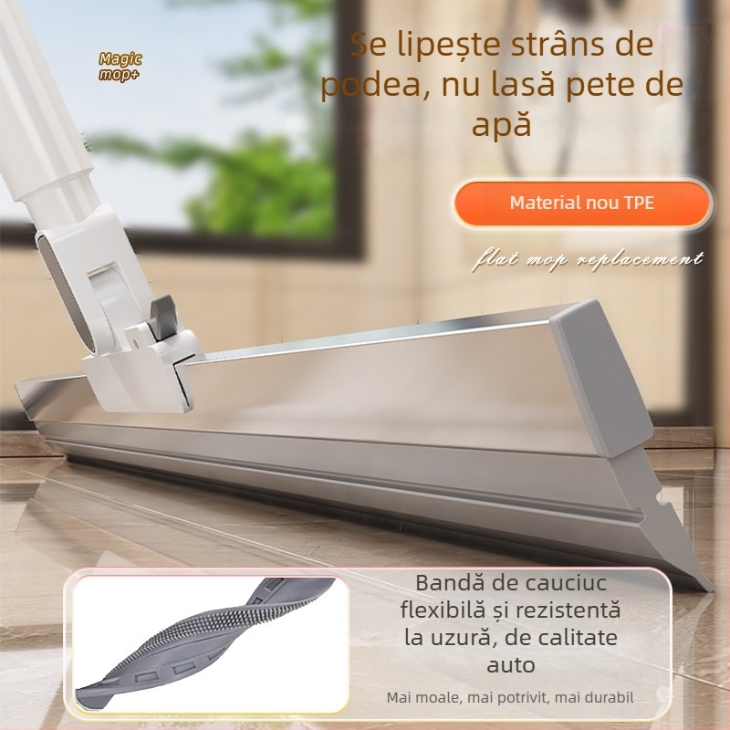 Mop magic din silicon cu capete dual‑ștergătoare – podea, răzuitor și ștergere, instrument de curățare all-in-one