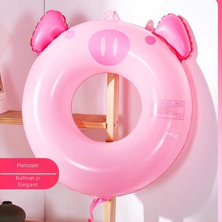 Inel de înot pentru copii, în formă de pinguin desen animat, gonflabil, design întărit