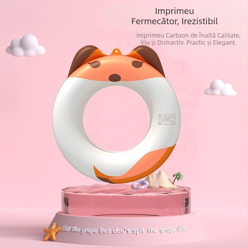 Inel de înot pentru copii, în formă de pinguin desen animat, gonflabil, design întărit