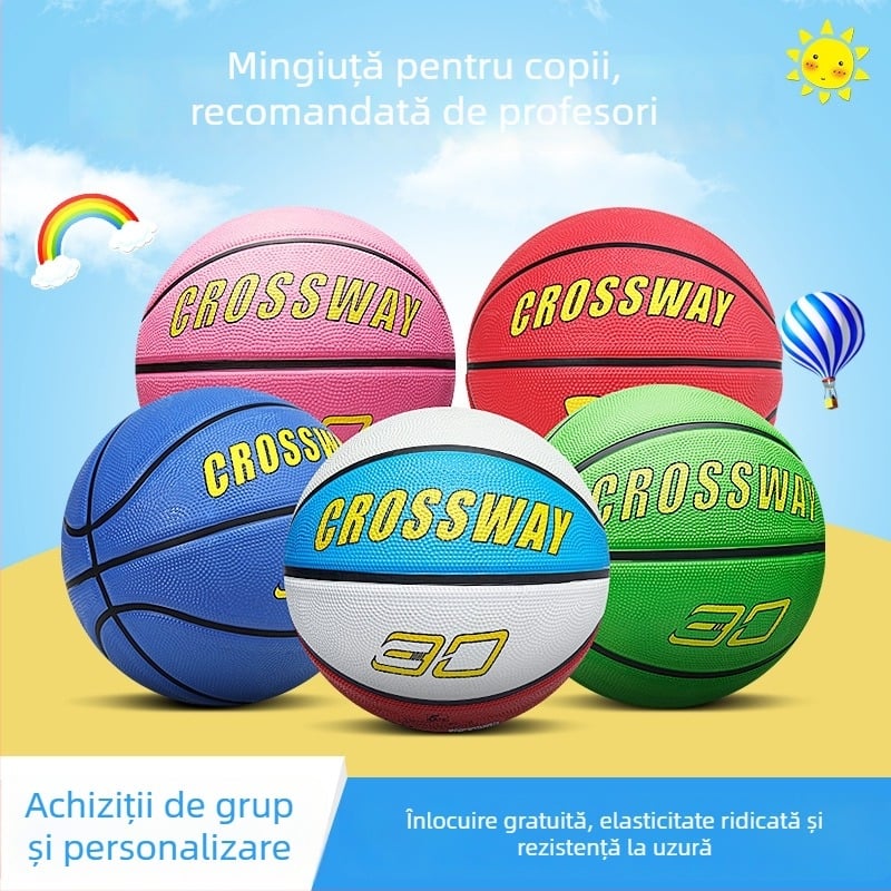 Crossway minge de baschet din cauciuc pentru copii, albastră, antrenament pentru grădiniță și școală primară, mărime 45