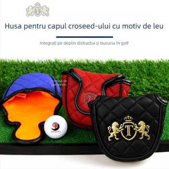 Husă Golf JT pentru putter, semicerc mare, broderie cu leu, PU impermeabil, pluș gros, 6 culori