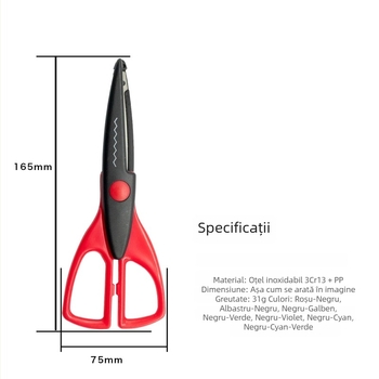 Foarfece pentru copii, 6 inch, cu margine dantelată, pentru hobbyuri și proiecte DIY, colorate, pentru tăiat hârtie