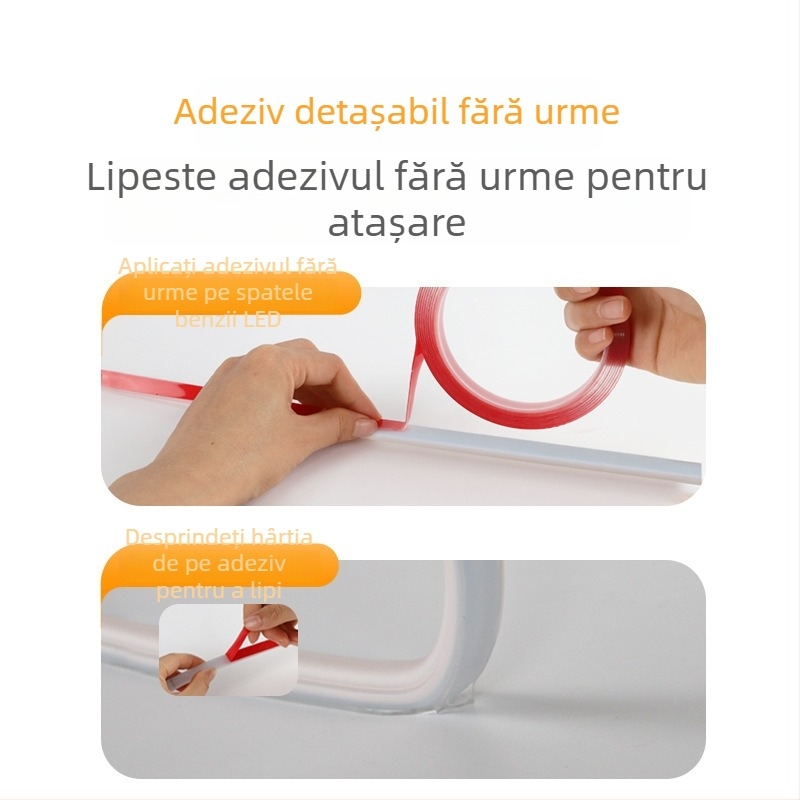 Bandă LED cu întrerupător, 220V, 5 m, pentru noptiere, living, dulap TV, publicitate exterioră