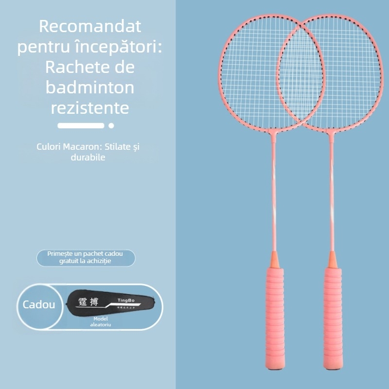 Koska K2236 rachetă de badminton, aliaj ultra-ușor, construcție monobloc, pentru adulți și elevi, elasticitate înaltă și durabilitate