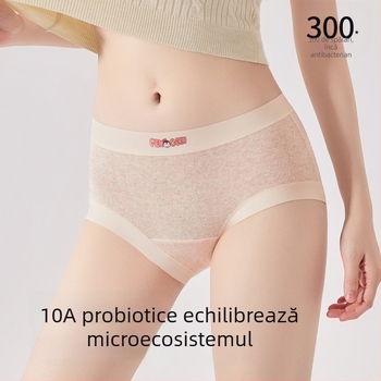 Chiloți femei din bumbac colorat, Clasa A, cu inserție antibacteriană în zona cracului, talie medie, model 2025