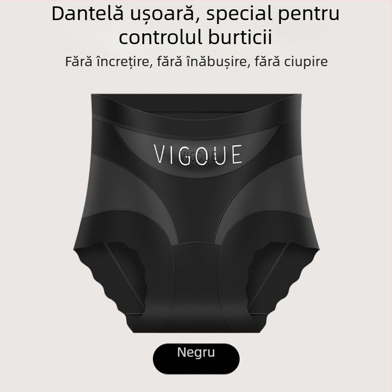 Chiloți cu talie înaltă pentru controlul abdomenului, plasă respirabilă din nailon, shapewear antibacterian pentru femei, mărime plus