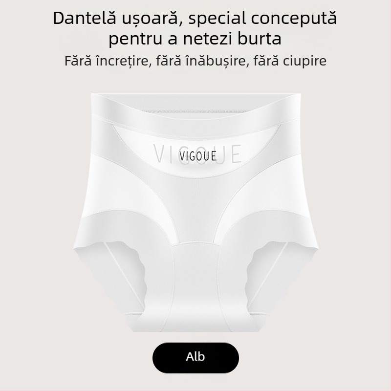 Chiloți cu talie înaltă pentru controlul abdomenului, plasă respirabilă din nailon, shapewear antibacterian pentru femei, mărime plus