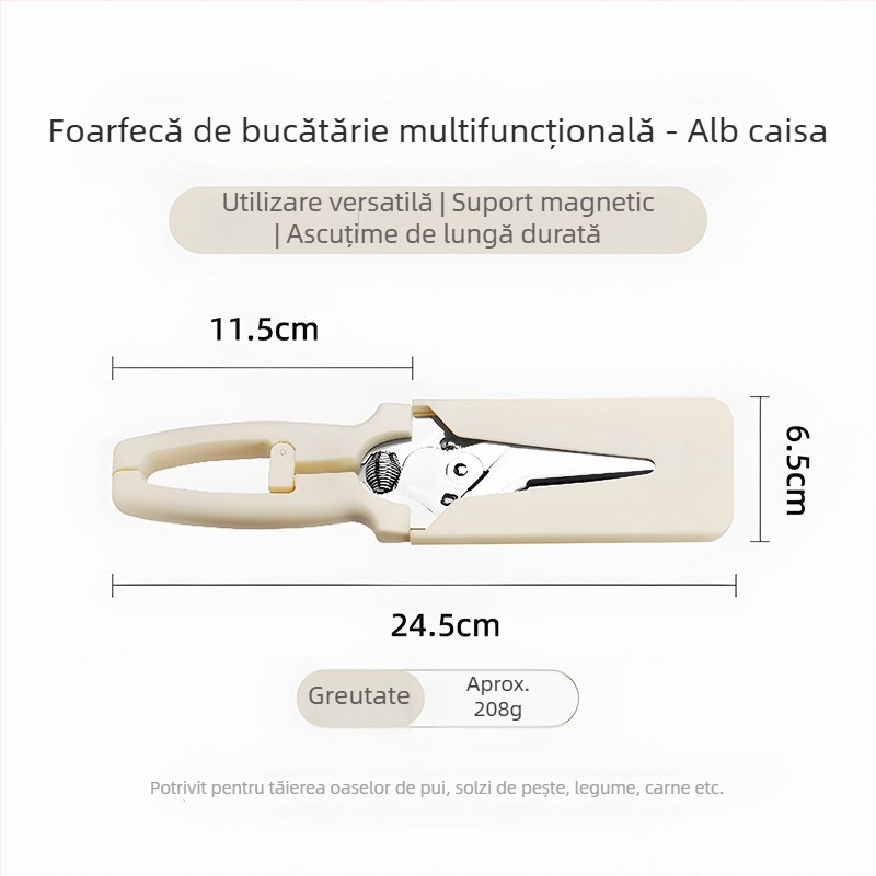 Luntayo Foarfece de bucătărie japoneze din oțel inoxidabil – multifuncționale pentru pește, legume și grătar