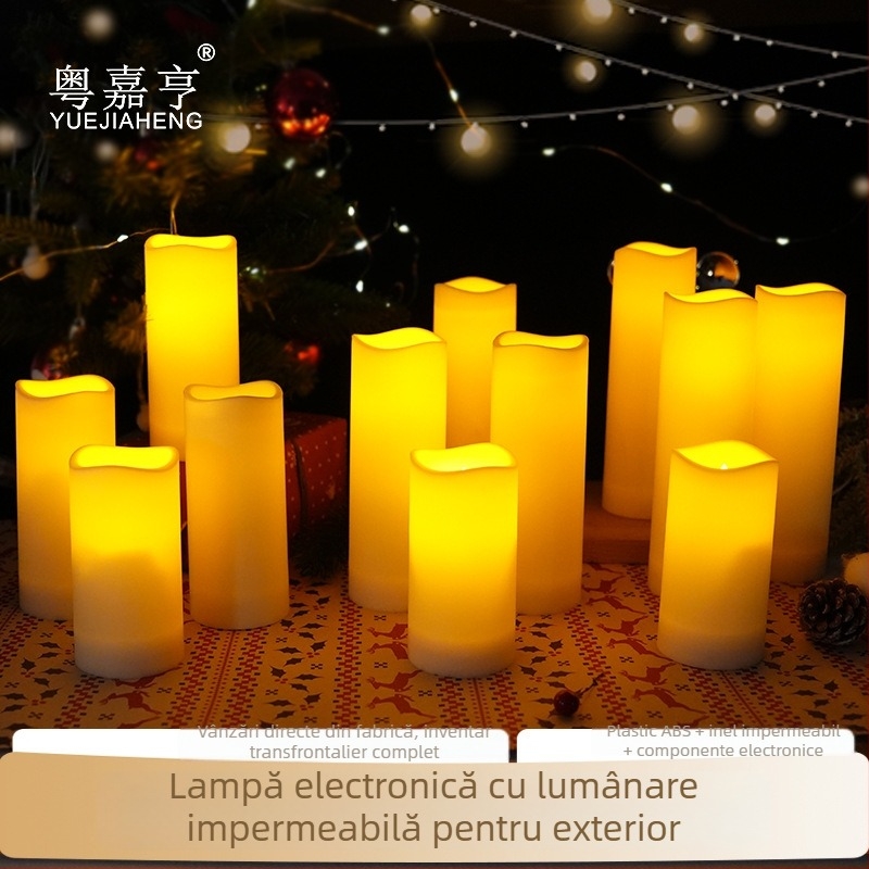 Set de 12 lumânări electronice LED impermeabile, cu telecomandă, pentru festivaluri, banchete și petreceri în aer liber