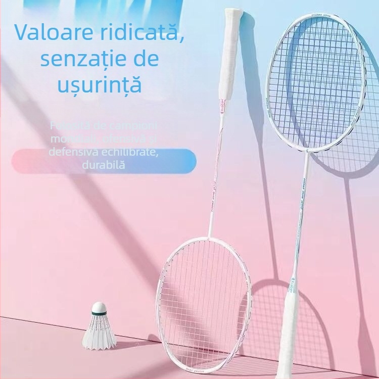 Set de rachete de badminton ultraușoare pentru adulți și copii, începători — 2 bucăți, durabile și flexibile