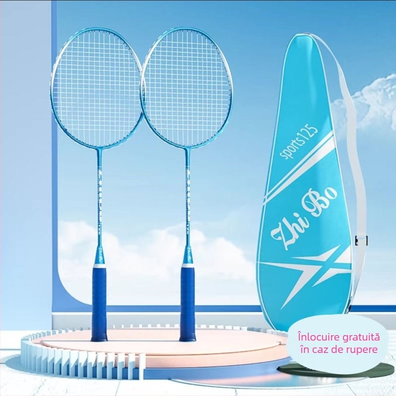 Set de rachete de badminton ultraușoare pentru adulți și copii, începători — 2 bucăți, durabile și flexibile
