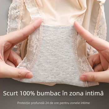 Chiloți pentru femei din bumbac, talie medie, fără urme vizibile, uscare rapidă, ușori, cu căptușeală de bumbac în zona intimă