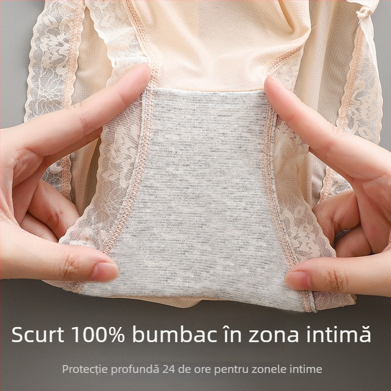Chiloți pentru femei din bumbac, talie medie, fără urme vizibile, uscare rapidă, ușori, cu căptușeală de bumbac în zona intimă