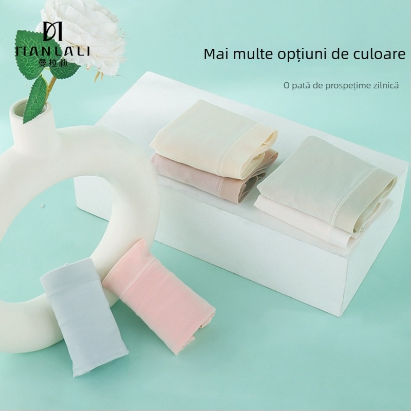 60 de bucăți slipuri pentru femei, Lenzing Modal, Mulberry Silk, antibacterian 5A, respirabile, talie medie-înaltă, plus size