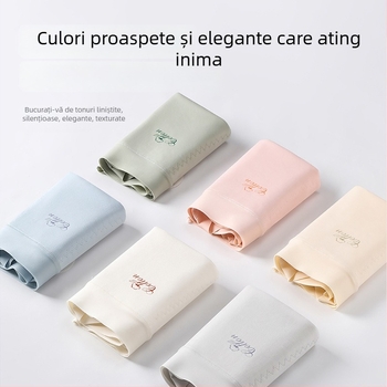 Chiloți femei talie înaltă din bumbac, cu zonă inghinală antibacteriană, moi la atingere, respirabili, subțiri, pentru cezariană