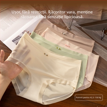 Lenjerie de damă cu mărime plus, talie medie, din ice silk, ușor, respirabil, moale și confortabil, model 9500