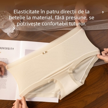 Lenjerie de damă cu mărime plus, talie medie, din ice silk, ușor, respirabil, moale și confortabil, model 9500