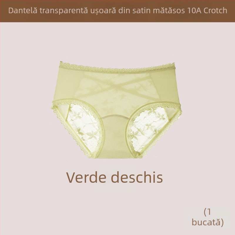 Chiloți pentru femei din plasă subțire, transparentă, respirabili și antibacterieni, talie medie, control al abdomenului și ridicare a feselor, prietenoși cu pielea.