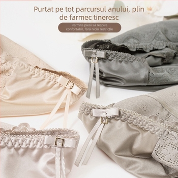 Chiloți pentru femei, dantelă sexy, mărime plus, modal moale, luciu satin, talie medie