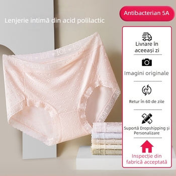 Chiloți pentru femei din ice silk, talie medie, 5A antibacterian, fără cusături, ultra-subțiri, respirabili, uscare rapidă, căptușeală din bumbac, talie elastică