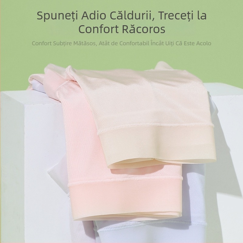 Chiloți triunghi pentru femei din ice silk, uscare rapidă, respirabili, antibacterieni, talie medie, culoare solidă