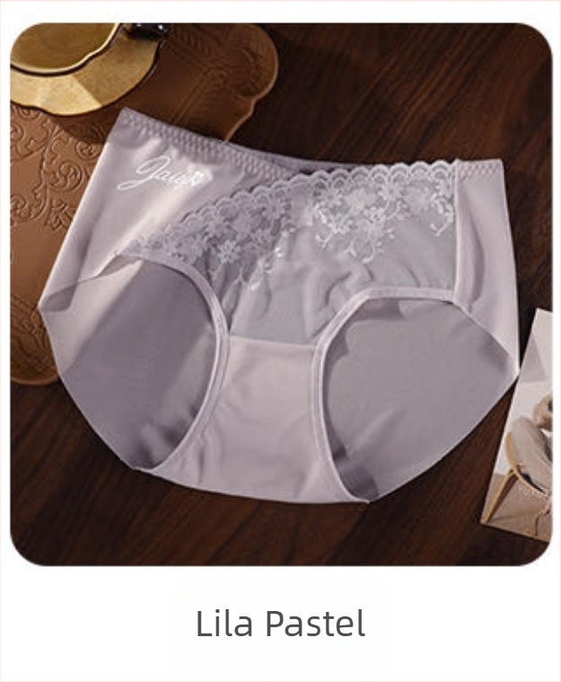 Ice Silk lenjerie intimă pentru femei, mărime mare, confortabilă, fără cusături, ridicare a fesierelor, respirabilă, sexy, talie medie, dantelă de lux, căptușeală din mătase Mulberry