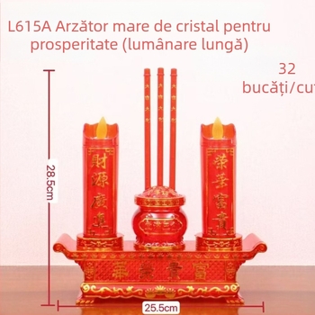 Zhenye Lighting L615 LED lumânare de cristal mare pentru noroc, cu lotus în șapte culori – lumânare electrică, utilizare dublă